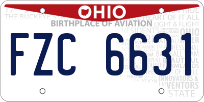 OH license plate FZC6631