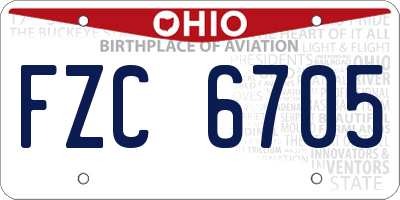 OH license plate FZC6705