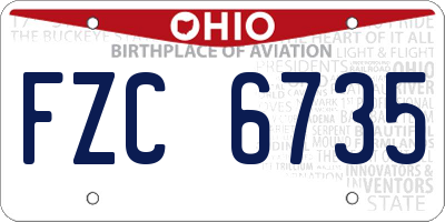 OH license plate FZC6735