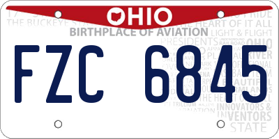 OH license plate FZC6845