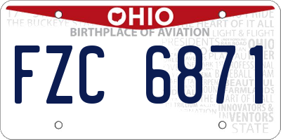 OH license plate FZC6871