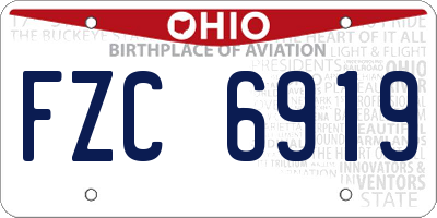 OH license plate FZC6919