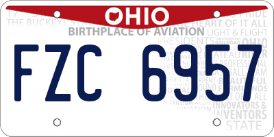 OH license plate FZC6957