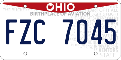 OH license plate FZC7045