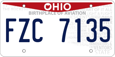 OH license plate FZC7135