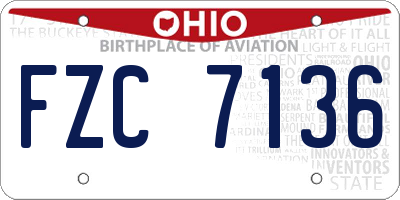 OH license plate FZC7136