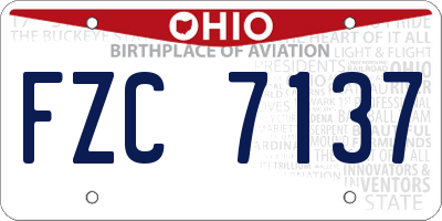 OH license plate FZC7137