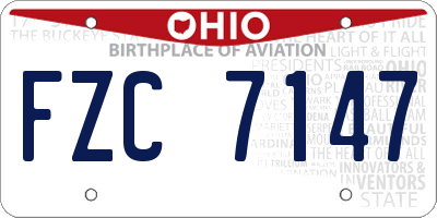 OH license plate FZC7147