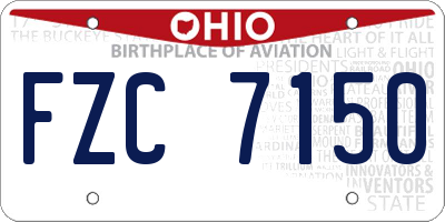 OH license plate FZC7150