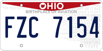 OH license plate FZC7154