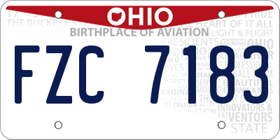 OH license plate FZC7183