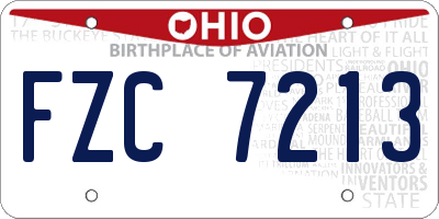 OH license plate FZC7213