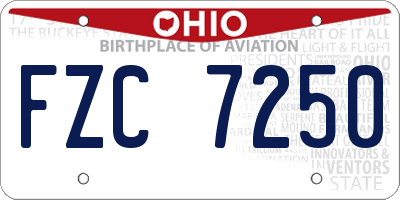 OH license plate FZC7250