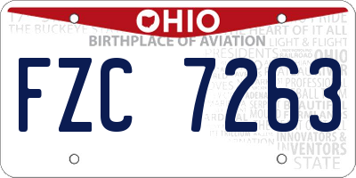 OH license plate FZC7263