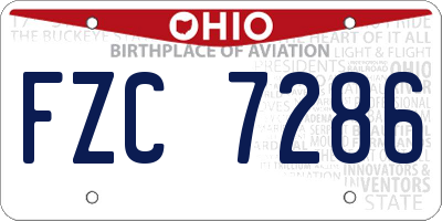 OH license plate FZC7286