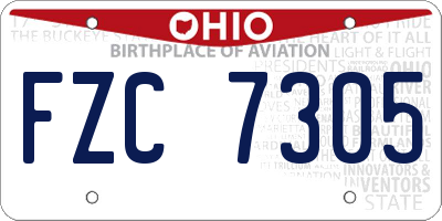 OH license plate FZC7305