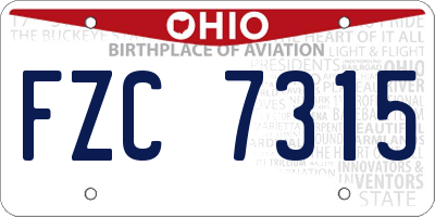 OH license plate FZC7315