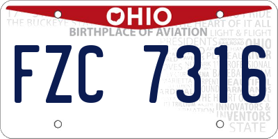 OH license plate FZC7316