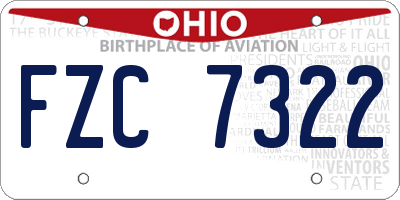 OH license plate FZC7322