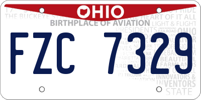 OH license plate FZC7329