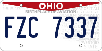 OH license plate FZC7337