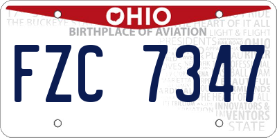 OH license plate FZC7347