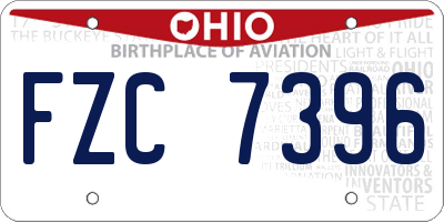 OH license plate FZC7396