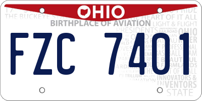 OH license plate FZC7401