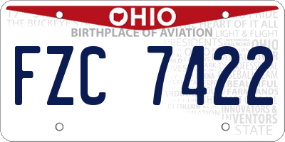 OH license plate FZC7422