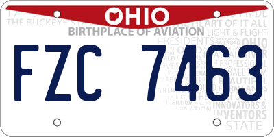 OH license plate FZC7463