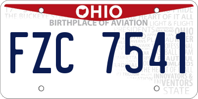 OH license plate FZC7541