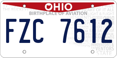 OH license plate FZC7612