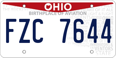 OH license plate FZC7644