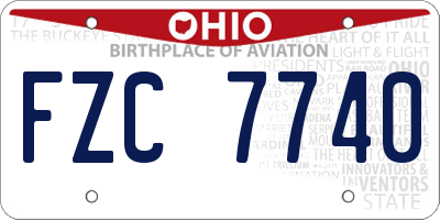 OH license plate FZC7740