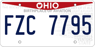 OH license plate FZC7795
