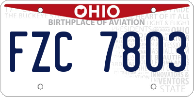 OH license plate FZC7803