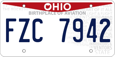 OH license plate FZC7942