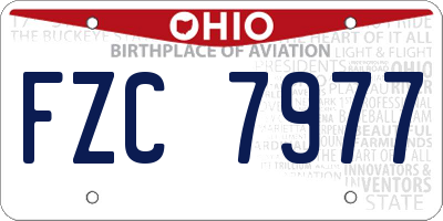 OH license plate FZC7977