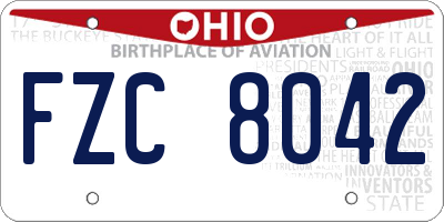 OH license plate FZC8042