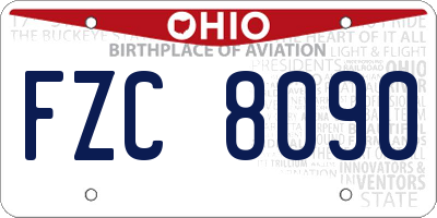 OH license plate FZC8090