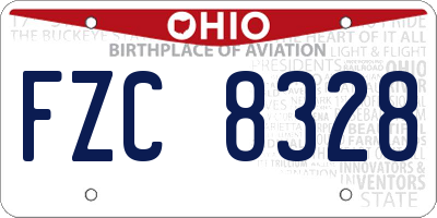 OH license plate FZC8328