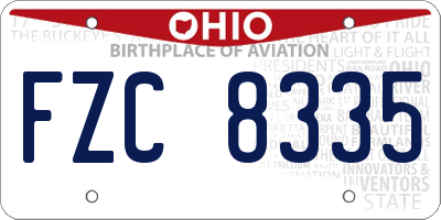 OH license plate FZC8335