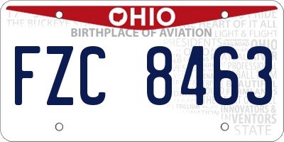 OH license plate FZC8463
