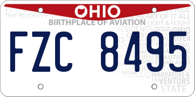 OH license plate FZC8495