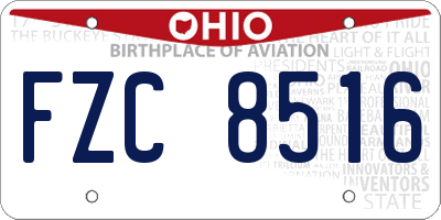 OH license plate FZC8516