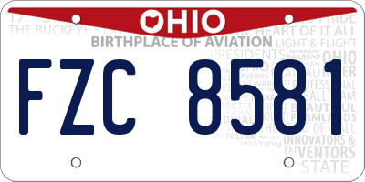OH license plate FZC8581