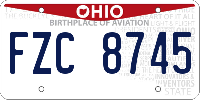 OH license plate FZC8745