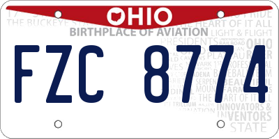 OH license plate FZC8774