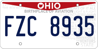 OH license plate FZC8935