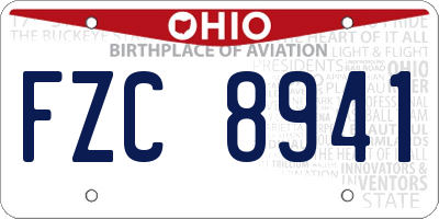OH license plate FZC8941